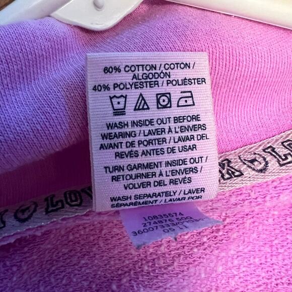 Victoria’s Secret Pink Quarter Zip Sweatshirt Y2K Purple Size Small - Picture 5 of 6